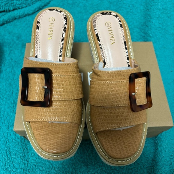 Espadrille Platform Wedge Sandals - Size 8 - Picture 14 of 16